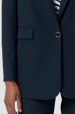 FRACOMINA Long single-breasted blazer Dark Blue 4
