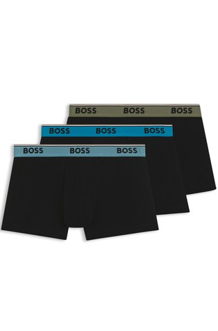 Three-pack of stretch-cotton trunks with logo waistbands