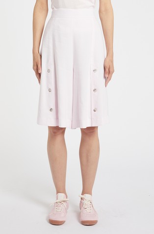 Monochrome Linen blend bermudas with buttons