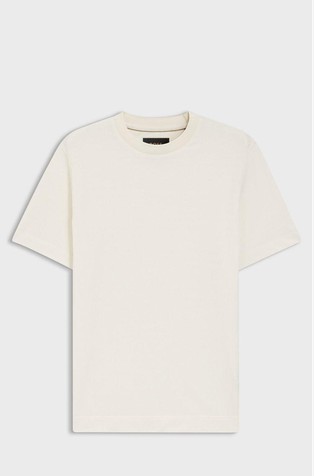 Cotton-silk T-shirt with geometric jacquard
