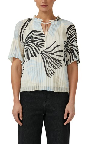 Plisirana bluza z vzorcem