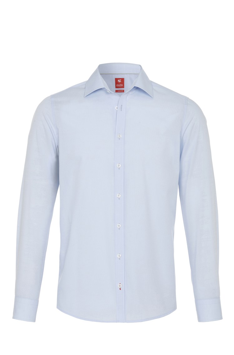 PURE H.TICO Slim fit City srajca z dolgimi rokavi Modra - Light Blue 