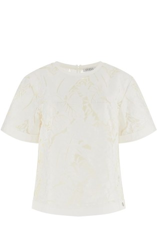 Čipkasta majica s cvetličnim vzorcem