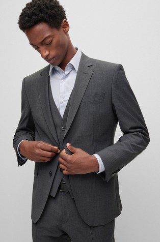 Eleganten slim fit suknjič iz volnene mešanice
