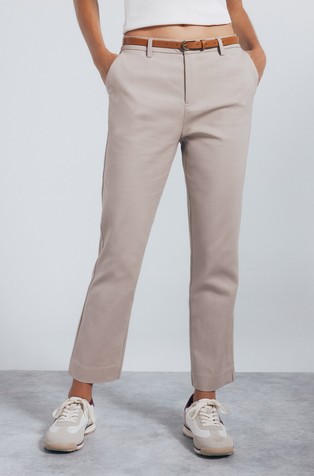 Straight chinos with belt