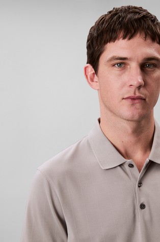 CALVIN KLEIN Short-sleeved polo in viscose-blend Gray 3