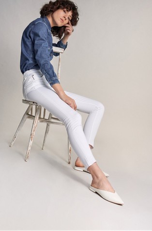 SALSA JEANS Secret glamour push in cropped jeans in coloured fabric White 2