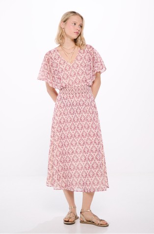 Midi dress with pattern