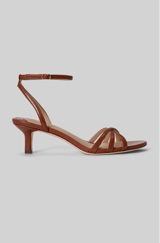 Kendyl usnjeni sandali z nizko peto