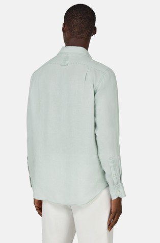 BOGGI MILANO Regular Fit Linen Shirt Green 2