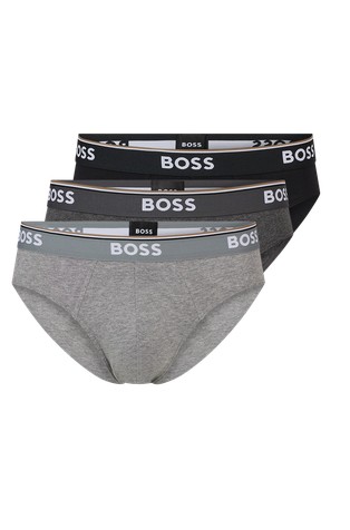 Three-pack of logo-waistband briefs in stretch cotton