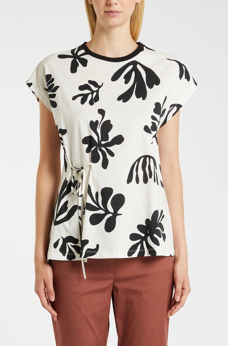 MARELLA Patterned cotton T-shirt White / Black 