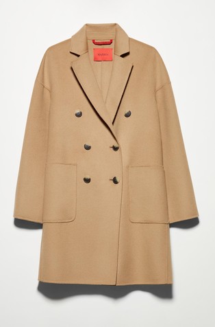 Volnen plašč z dvorednim zapenjanjem