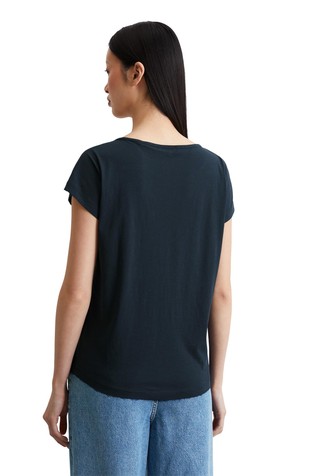MARC O'POLO Cotton T-shirt with print Muted Blue 2