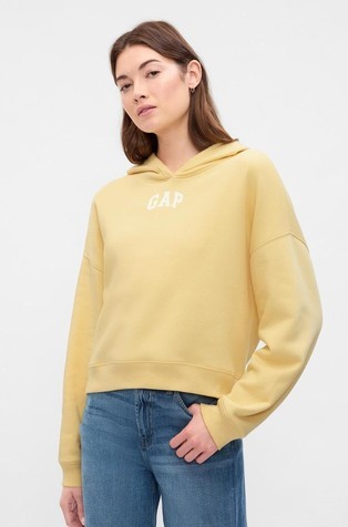 Relaxed Gap Mini-Logo Cropped Hoodie