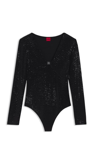 Svetleč bodi z dolgimi rokavi iz raztegljivega jerseya