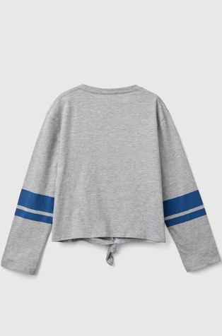 BENETTON Long sleeved T-shirt with knot and sequins Gray 2