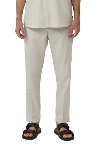 Relaxed fit chino hlače iz lanene mešanice