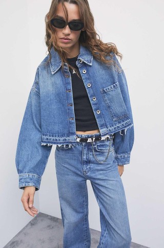 Cropped denim jakna