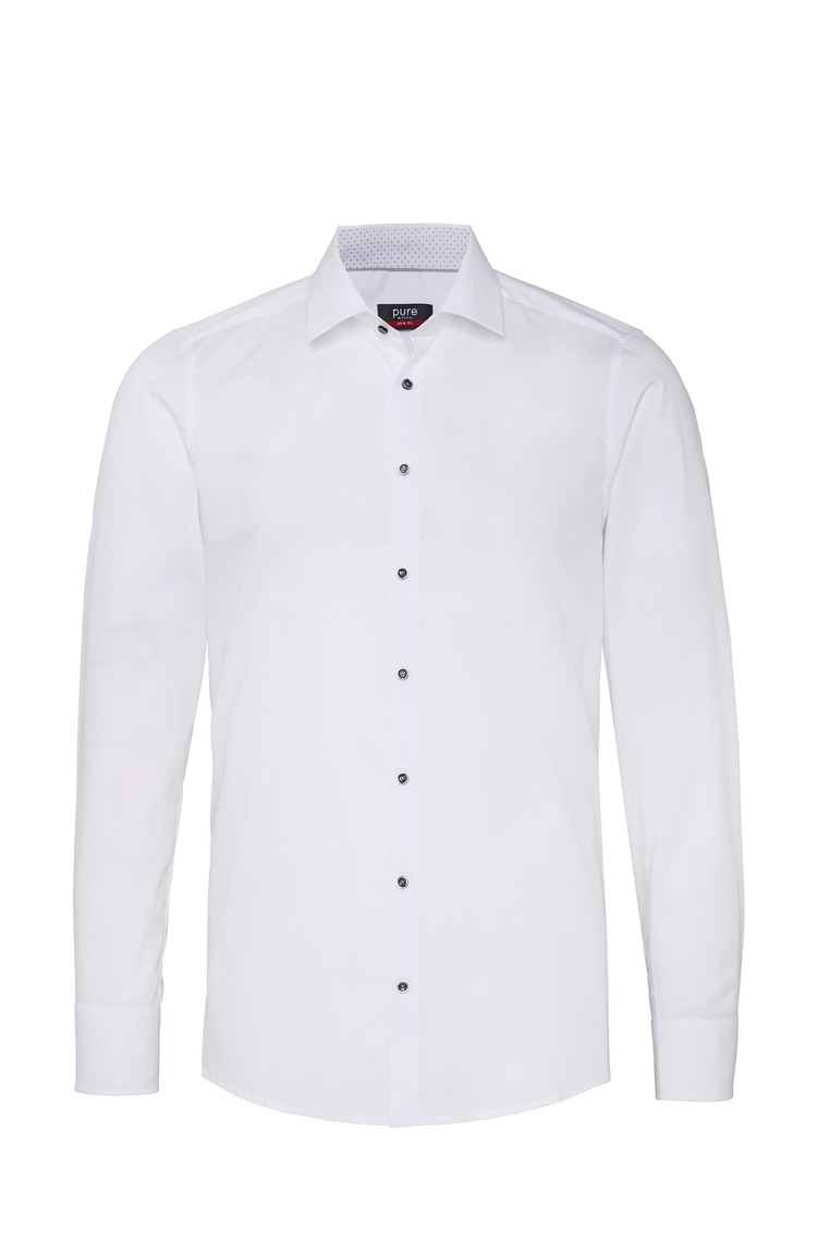 PURE H.TICO Slim fit City srajca z dolgimi rokavi Bela - White 