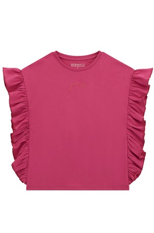 Bombažen crop top z naborki