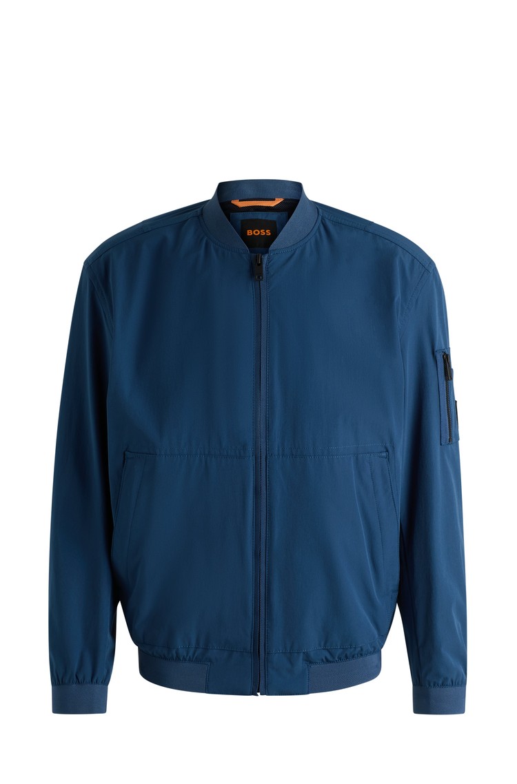 HUGO BOSS Softshell bomber jacket in stretch fabric Open Blue 