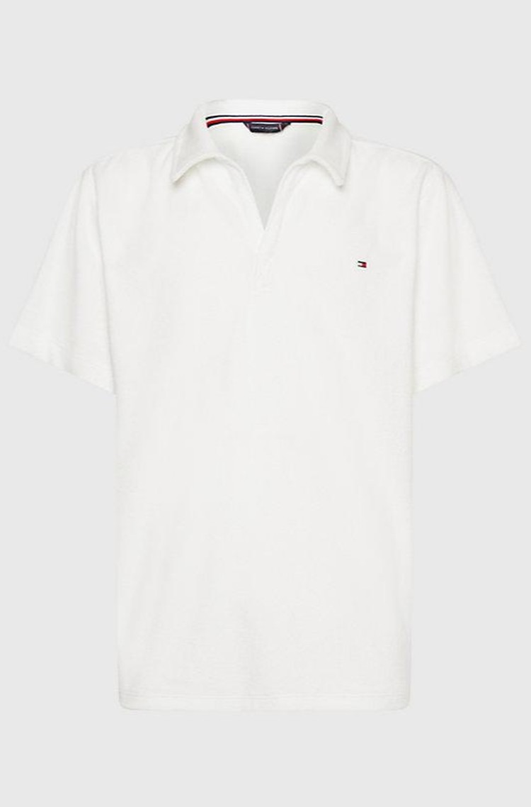 TOMMY HILFIGER Frotirana polo majica Bela - White 