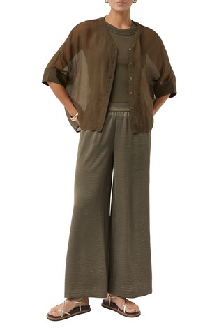 COMMA Viscose-blend blouse Brown 3