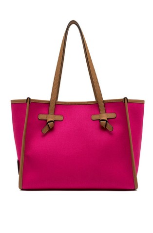 Marcella Original platnena tote torba z usnjenimi obrobami