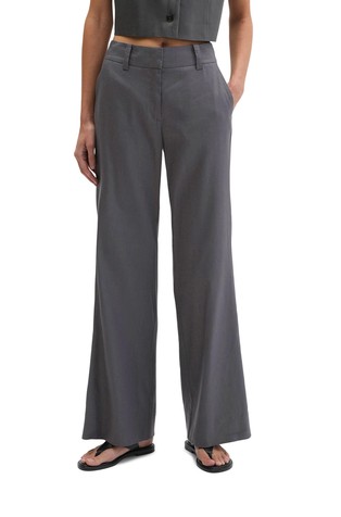 Flared linen and viscose pants