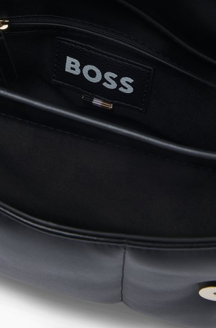 HUGO BOSS Quilted shoulder bag with Double B monogram hardware Black 2