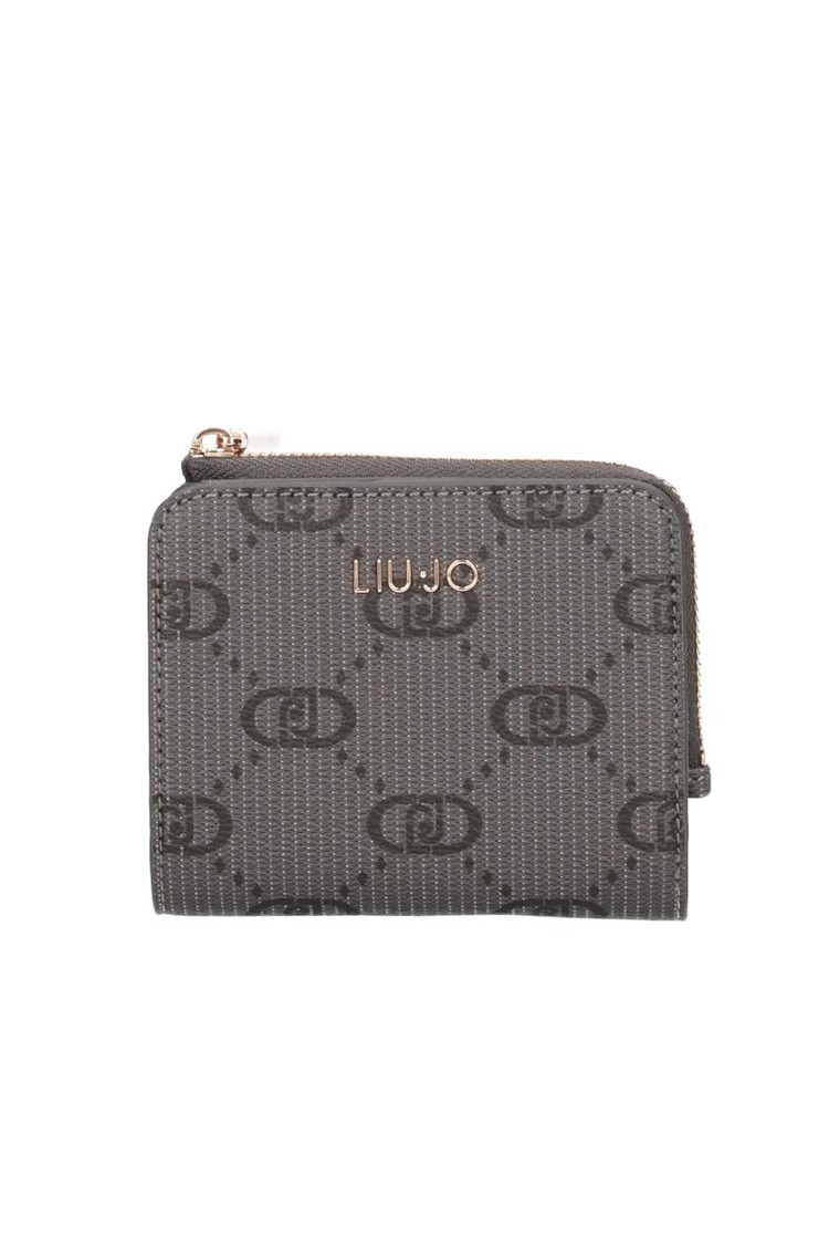 LIU JO Logo print wallet Gray 