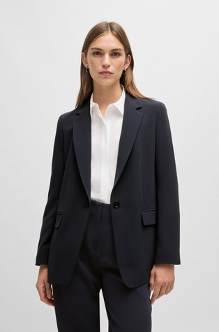 Regular-fit jacket in crepe