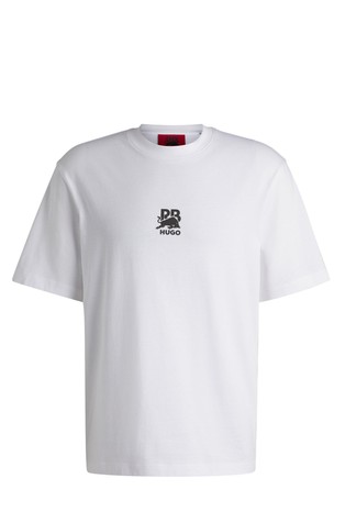 HUGO x RB logo majica s kratkimi rokavi iz bombažnega jerseya