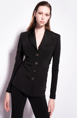Slim fit suknjič iz viskozne mešanice
