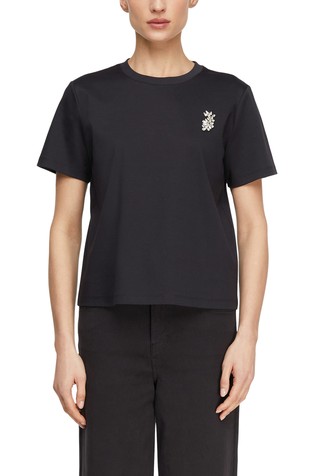 Cotton jersey T-shirt with gemstones