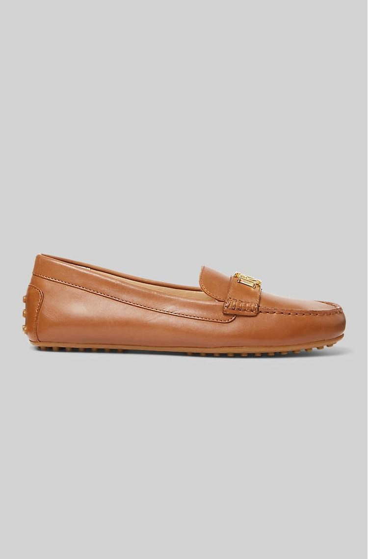 RALPH LAUREN Barnsbury usnjeni mokasini Rjava - Brown 