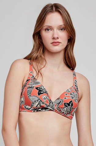 Patterned bikini top