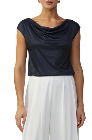 Viscose top with a cowl neckline