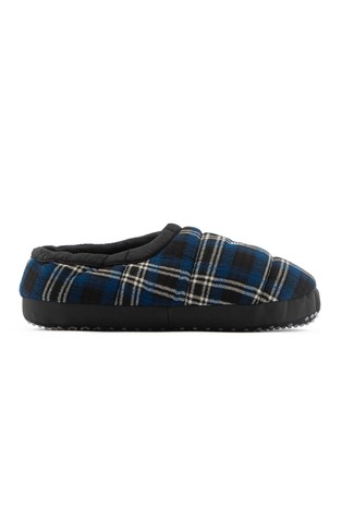 Quilted tartan slippers