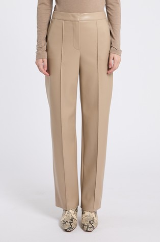Faux-leather trousers
