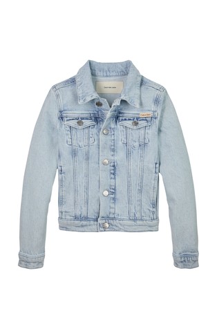 CALVIN KLEIN Slim Cotton Denim Trucker Jacket Blue 4