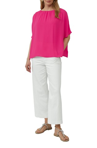 S.OLIVER Loose fit chiffon shirt with jersey lining Pink 3