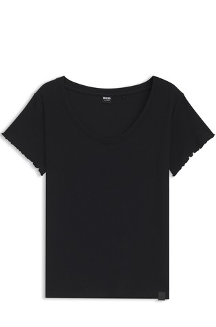 Waffle-structure pyjama T-shirt in a cotton blend
