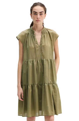 Loose tiered cotton dress