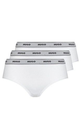 Paket 3 bombažnih hipster spodnjih hlačk z logo pasom