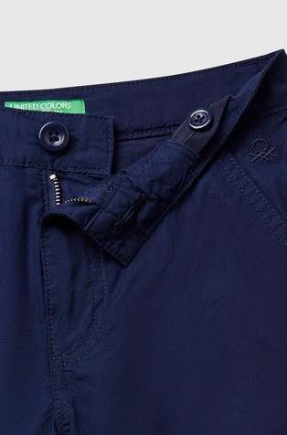 BENETTON Bombažne bermuda hlače Modra - Dark Blue 3