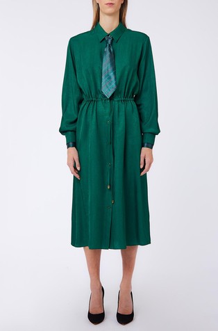 Satin shirt dress