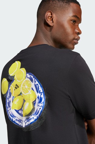 ADIDAS Lounge Still Life Lemons Back Graphic T-Shirt Black 5