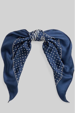 Polka-dot Crest Silk Scarf